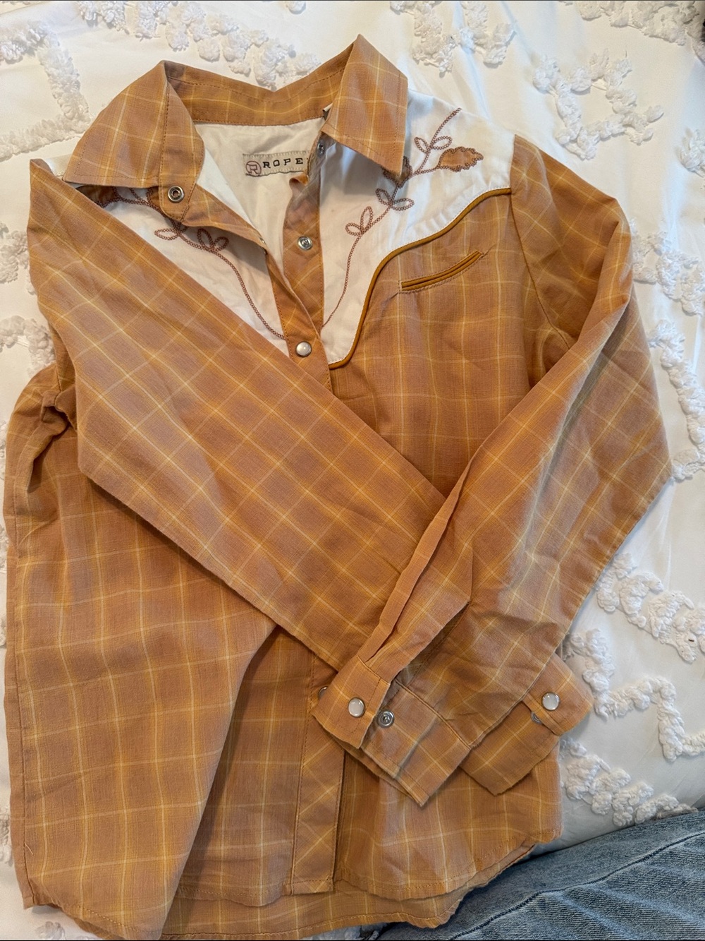 Roper Mustard Plaid Western Snap Shirt Jacket